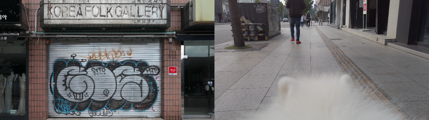 <이태원 메들리>, 2021, 2채널 비디오(사운드 포함), 9분 13초 © 이미지 작가 제공